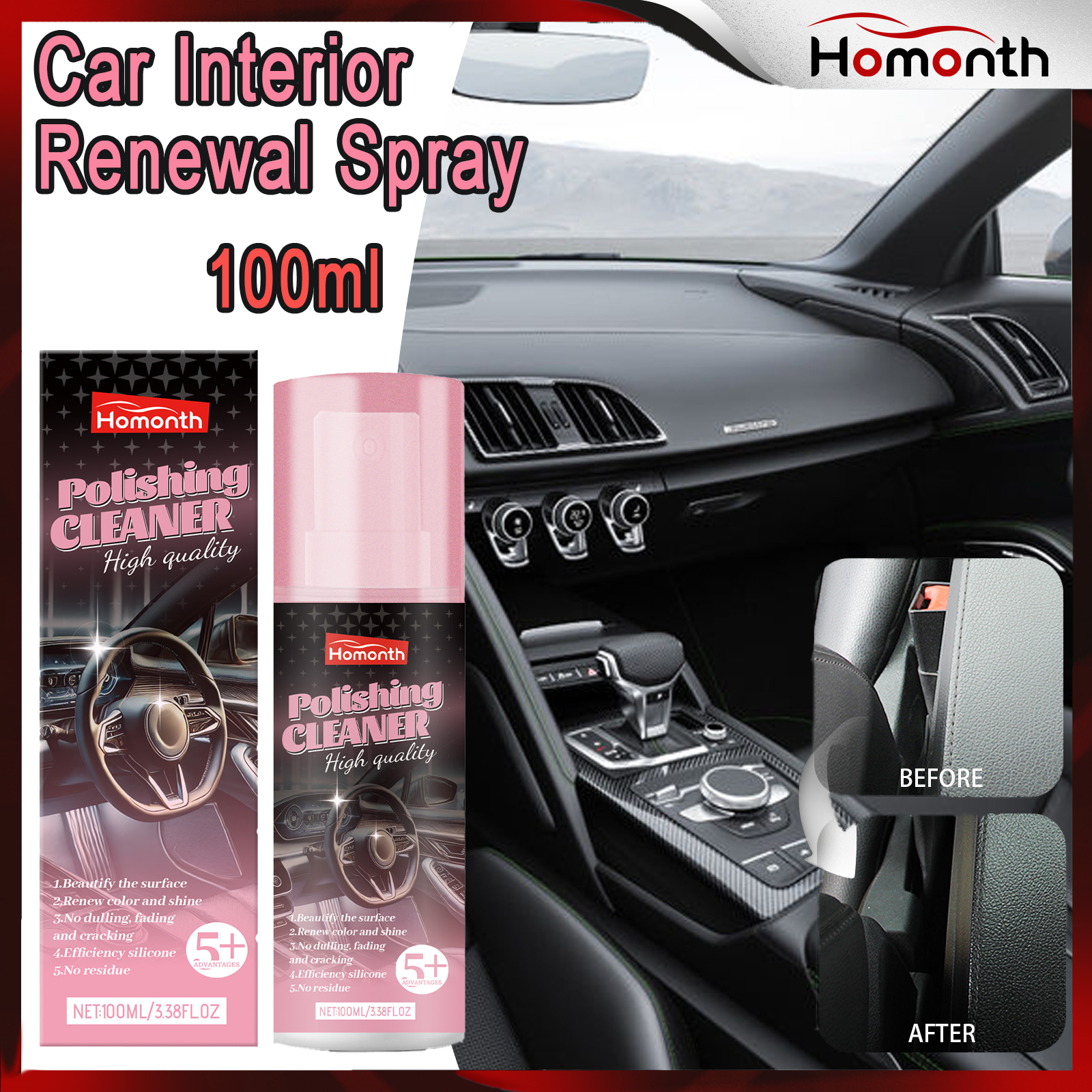 100ml Auto Interior Polish Car - đánh giá và giá Leather Cleaner Interior