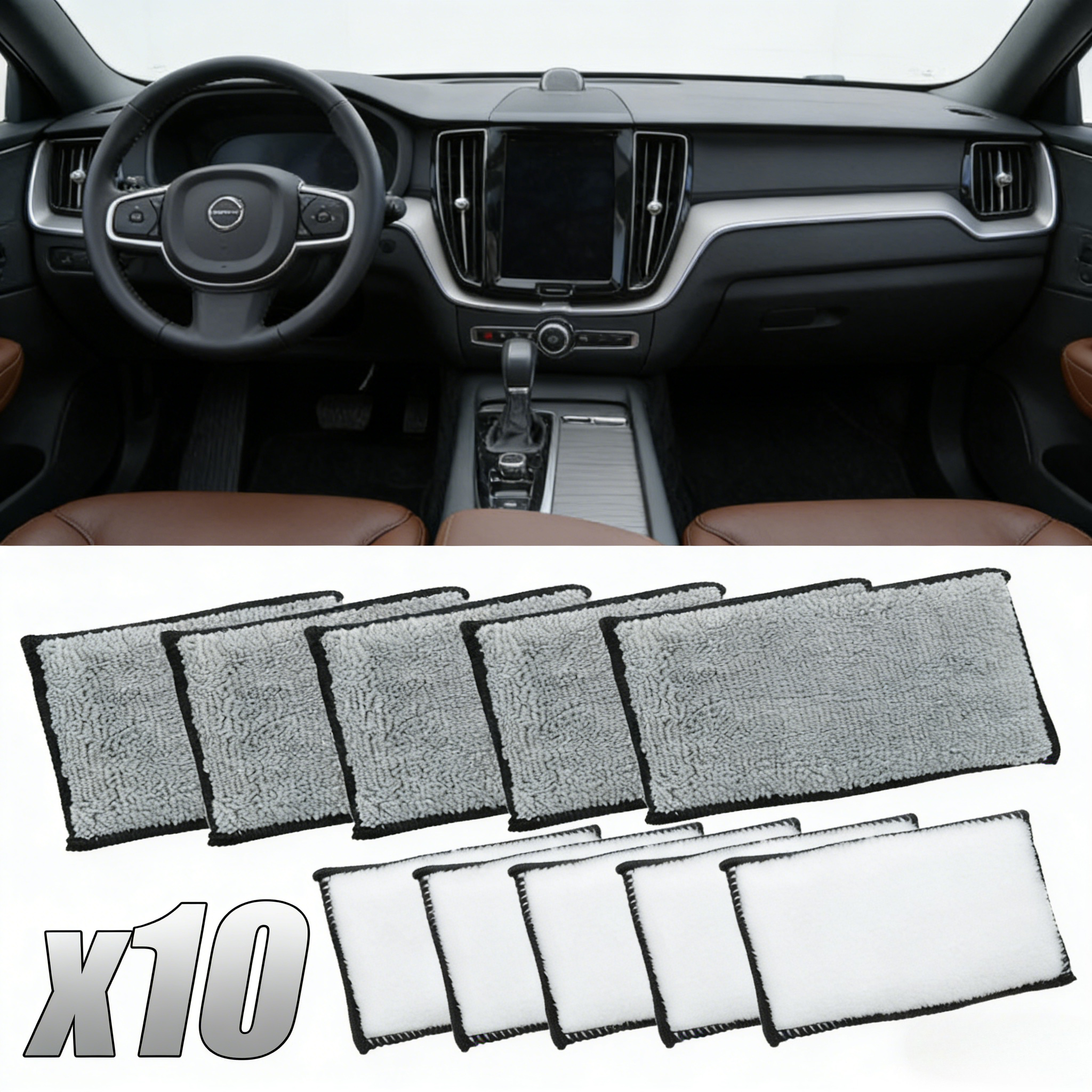 10Pcs Soft Double-Side Microfi - đánh giá và giá Leather Cleaner Interior