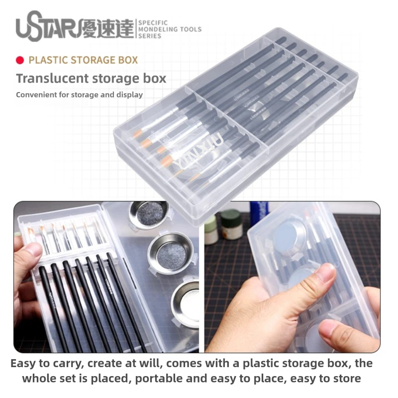 USTAR Painting Brush & Palette - đánh giá và giá Detailing Brush Set