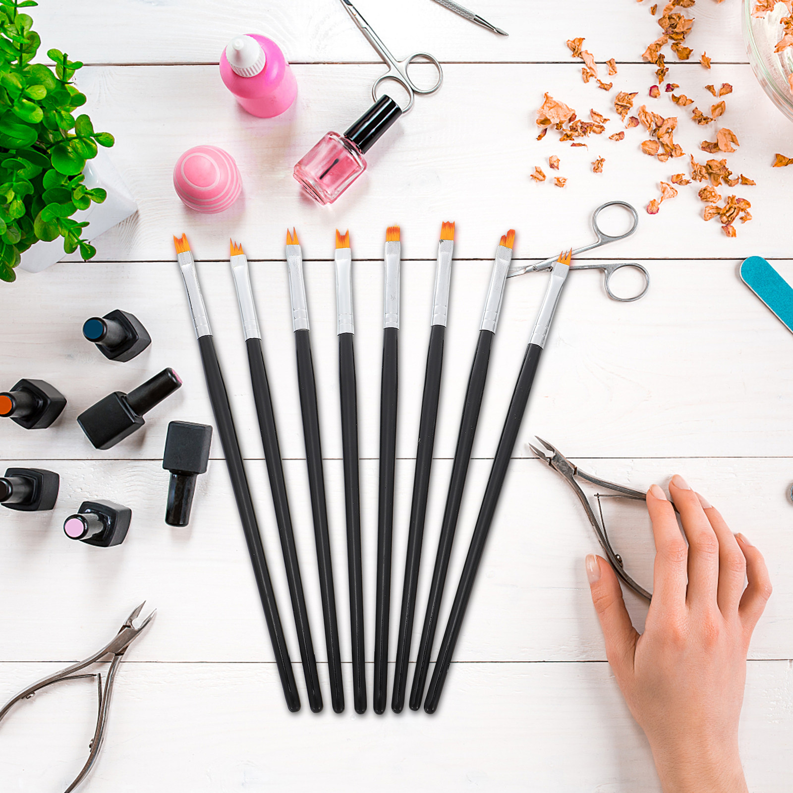 8Pcs Nail Brush Set Flower Des - đánh giá và giá Detailing Brush Set
