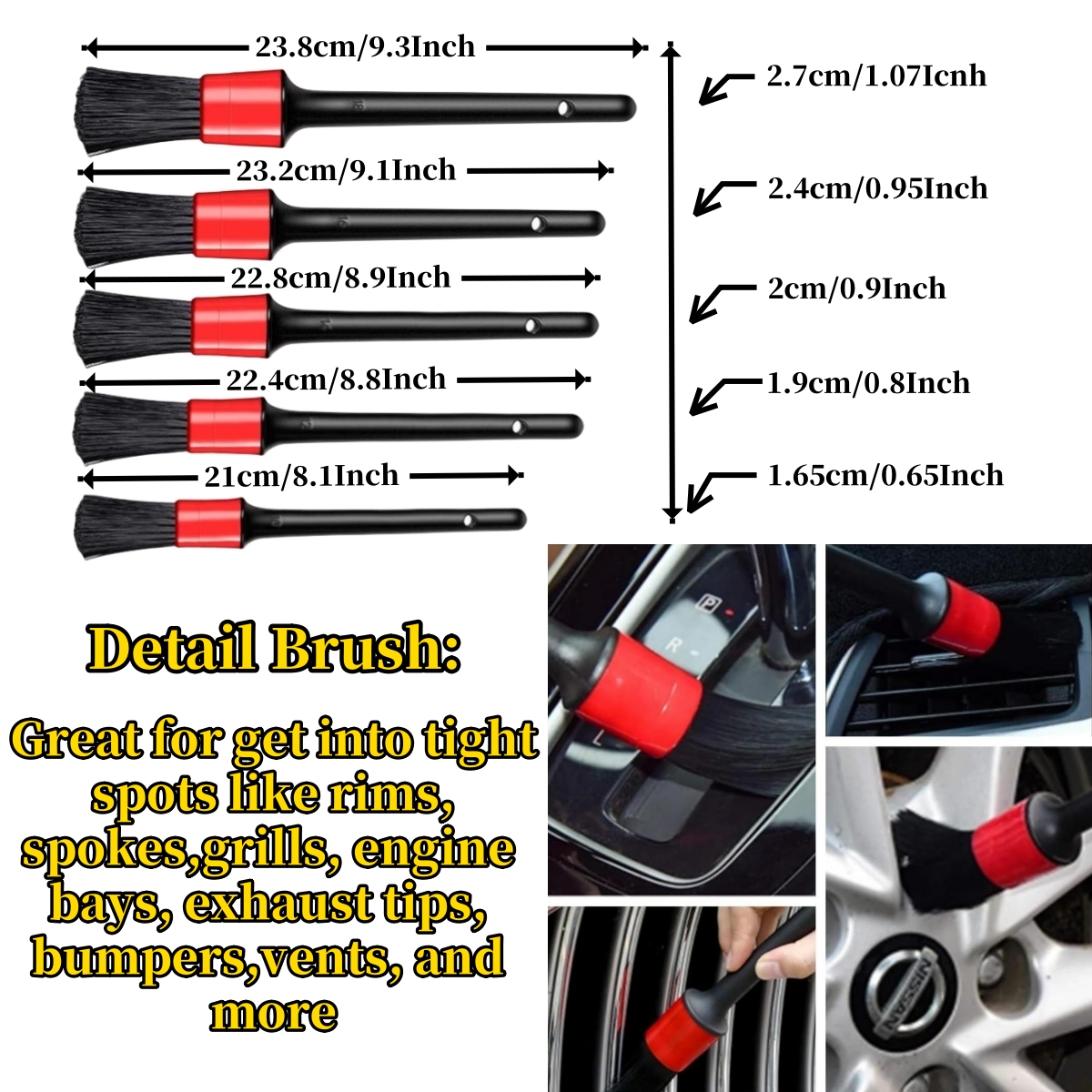 Auto Tire Wheel Detailing Brus - đánh giá và giá Interior Detailing Kit